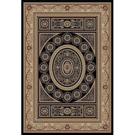 Concord Global Trading Concord Global 44137 7 ft. 10 in. x 9 ft. 10 in. Jewel Aubusson - Black 44137